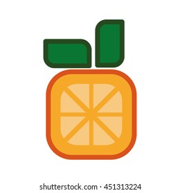 Healthy food concept represented by orange icon. Isolated and pixel illustration 