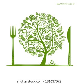 Healthy food concept, sketch for your design