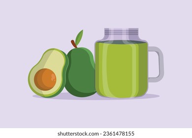 Healthy food concept. Vegetables, fruits and milk. Colored flat vector illustration isolated. 
