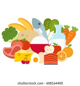 Healthy food concept,vector illustration