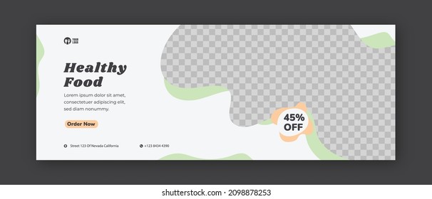 Healthy food cover banner design template