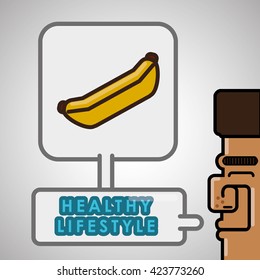Healthy food design. Healthy lifestyle icon. Flat illustration