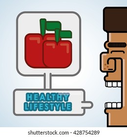 Healthy food design. Healthy lifestyle icon. Flat illustration