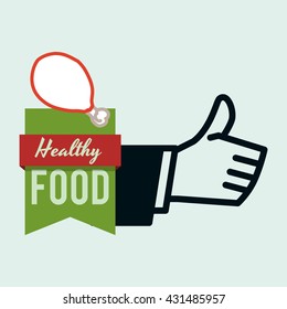 Healthy food design. organic food. flat illustration , vector