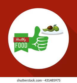Healthy food design. organic food. flat illustration , vector