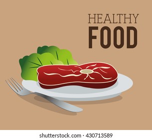 Healthy food design. Organic icon. Colorfull illustration