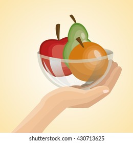 Healthy food design. Organic icon. Colorfull illustration