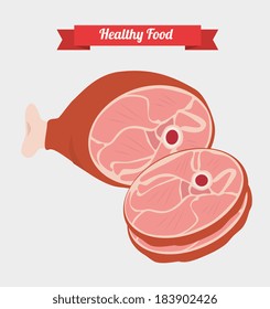 Healthy food design over gray background, vector illustration