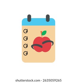 Healthy food diet plan vector with fruit and checklist. Great for nutritionists, healthy eating campaigns, and wellness apps.