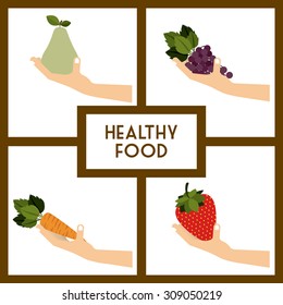 Healthy food digital design, vector illustration eps 10