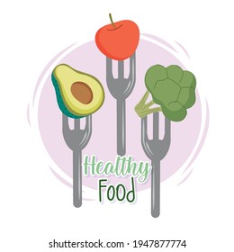healthy food eating in forks