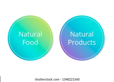 Healthy Food Eco Stickers. Vector Stickers Set For Food Store And Packaging. Natural Food Lable.