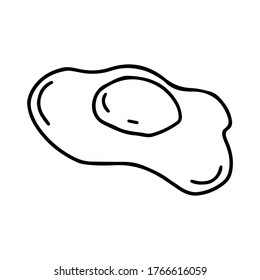 Healthy food egg doodle icon isolated