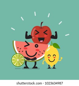 Healthy food emoji characters. healthy lifestyle concept