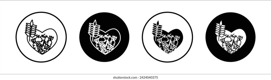 Healthy food flat line icon set. Healthy food Thin line illustration vector