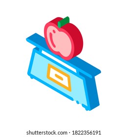 Healthy Food Fruit Apple vector isometric sign. color isolated symbol illustration