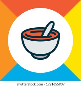 Healthy food icon colored line symbol. Premium quality isolated mortar element in trendy style.