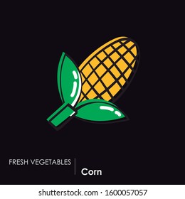 Healthy food icon. Corn Image. Drawing loose stroke.