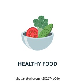 Healthy Food icon. Flat sign element from eco friendly product collection. Creative Healthy Food icon for web design, templates, infographics and more