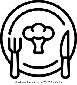 healthy food icon illustration design with outline, this is not made from any AI generation