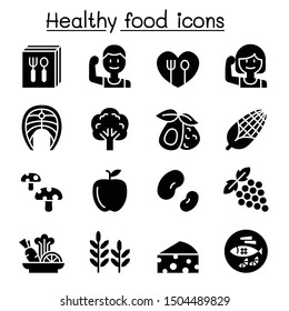 Healthy food icon set vector illustration graphic design