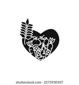 Healthy food icon Simple thin line flat symbol