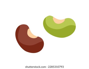 Healthy food icon. Sticker with beans. Delicious fresh product source of protein and nutrients. Organic bean culture. Healthy diet. Cartoon flat vector illustration isolated on white background