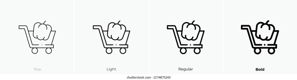 healthy food icon. Thin, Light Regular And Bold style design isolated on white background
