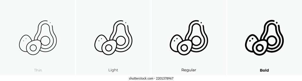 healthy food icon. Thin, Light Regular And Bold style design isolated on white background