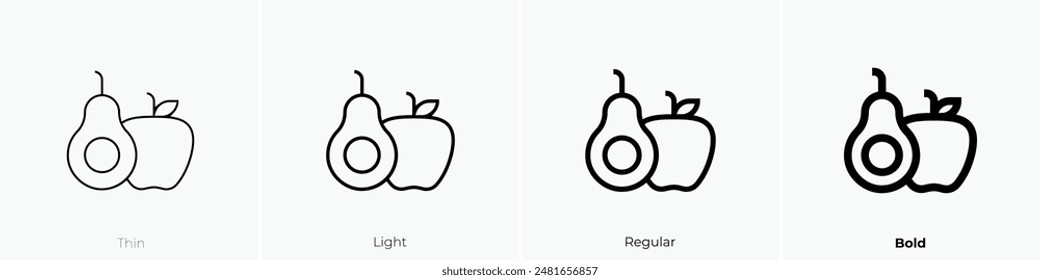 healthy food icon. Thin, Light Regular And Bold style design isolated on white background