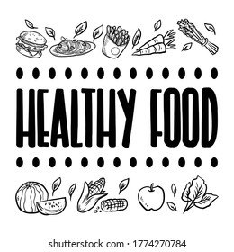 Healthy food with icon vector