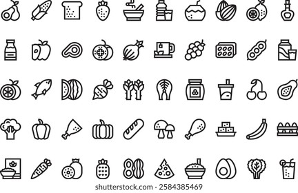 Healthy food icons High-Quality Vector Icons Collection with Editable Stroke. Ideal for Professional and Creative Projects.