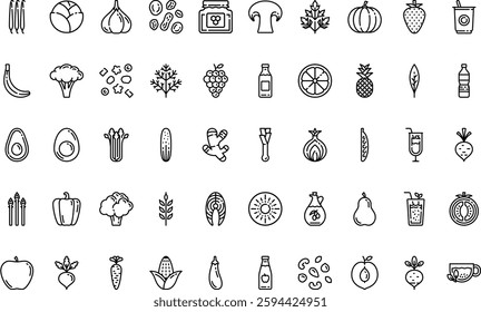 Healthy food icons High-Quality Vector Icons Collection with Editable Stroke. Ideal for Professional and Creative Projects.