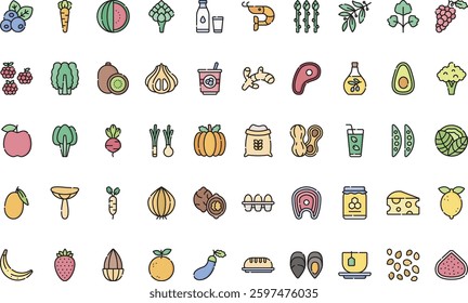 Healthy food icons High-Quality Vector Icons Collection with Editable Stroke. Ideal for Professional and Creative Projects.