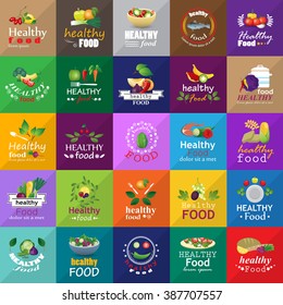 Healthy Food Icons Set - Isolated On Mosaic Background:Vector Illustration,Graphic Design.For Web,Websites,Print, App,Presentation Templates,Mobile Applications And Promotional Materials.Shopping Tag