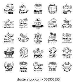 Healthy Food Icons Set - Isolated On White Background:Vector Illustration,Graphic Design.For Web,Websites,Print, App,Presentation Templates,Mobile Applications And Promotional Materials.Shopping Tag
