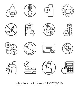 Healthy Food icons set . Healthy Food pack symbol vector elements for infographic web