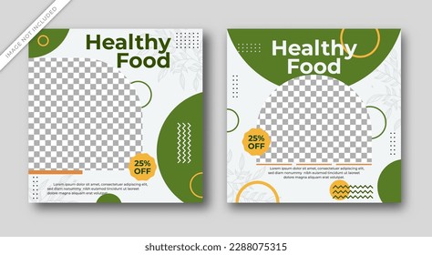 Healthy Food instagram post vector Illustration