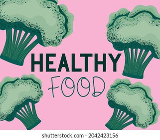 healthy food invitation with broccoli
