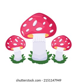 Healthy food, an isometric icon of mushrooms 

