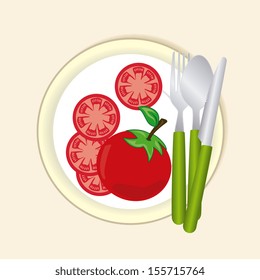 healthy food label over pink background vector illustration