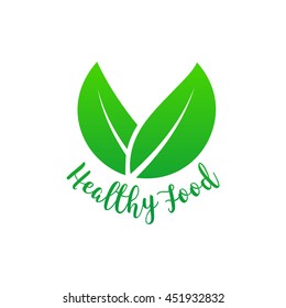 Healthy food label. Vector illustration.