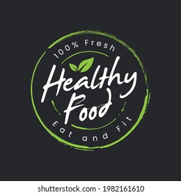 Healthy food label. Label and Vector Logo element.