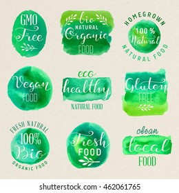 Healthy food lettering illustration