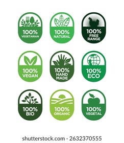 Healthy food and healthy life icons set.