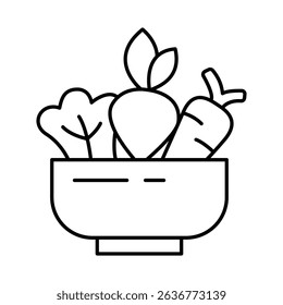 Healthy Food Line Icon. Fitness, Health, Healthy Lifestyle, Wellbeing, Exercise, Health Care, Sport, Workout Editable Stroke Vector Illustration