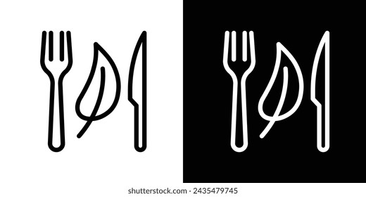 Healthy Food Line Icon on White Background for web.