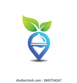 healthy food location vector logo