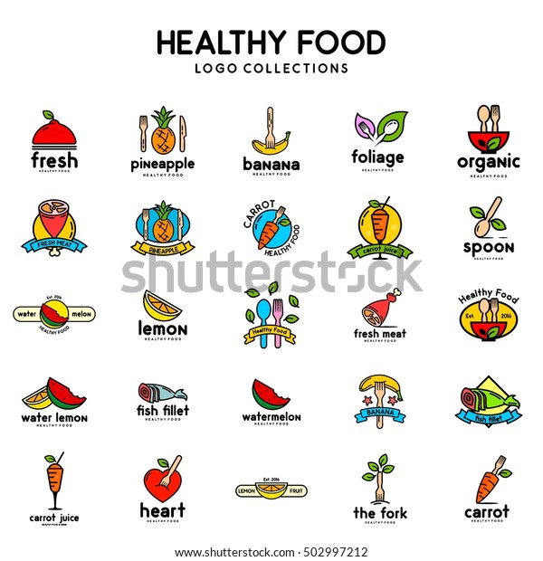 Healthy Food Logo Stock Vector Royalty Free 502997212