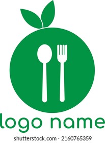 Healthy food logo con design concept